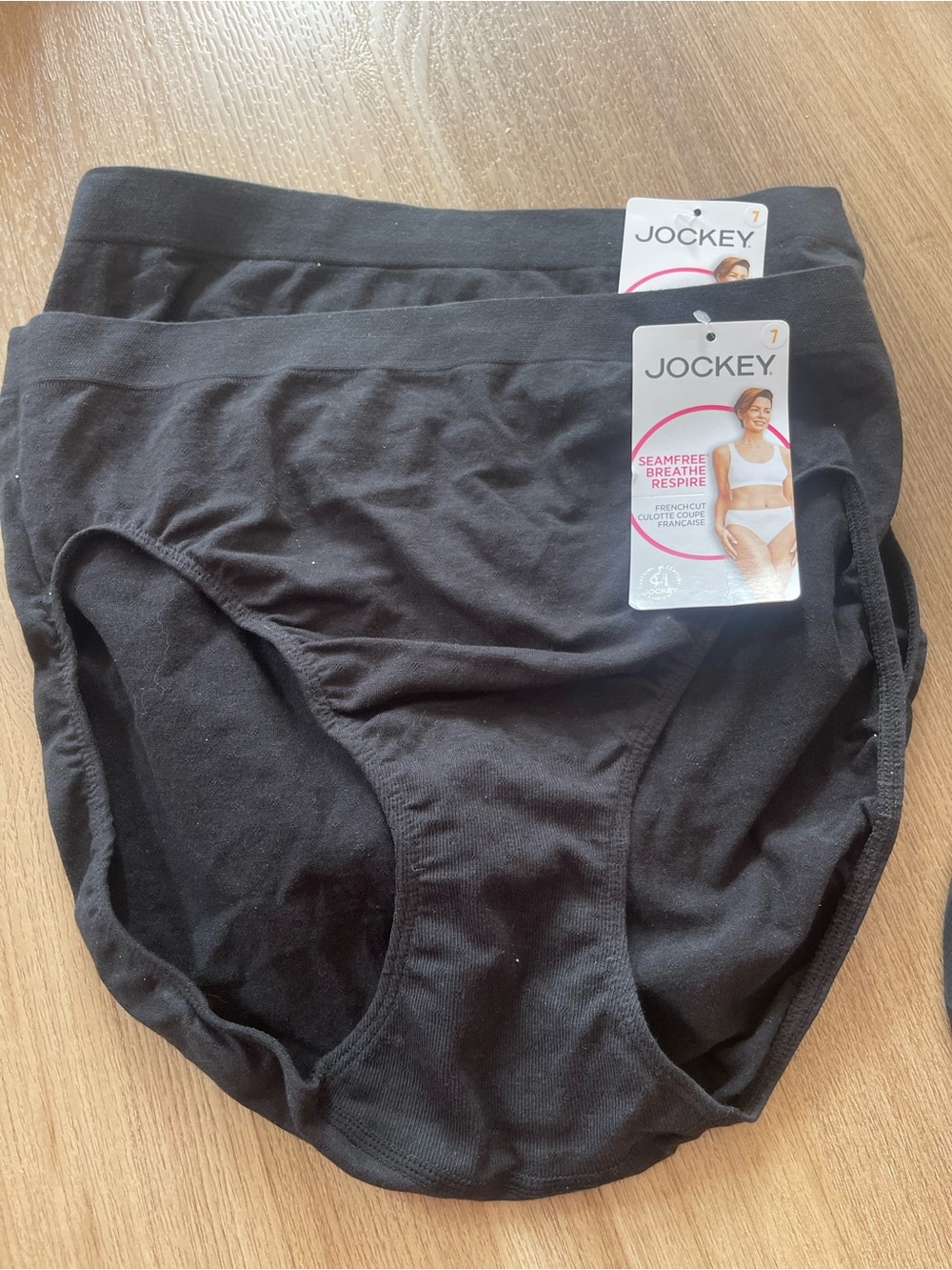 NWT Jockey Black Seamfree French Cut Briefs - 2 available  size 7